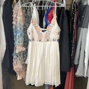 Lulu’s White Floral Embroidered Mini Dress